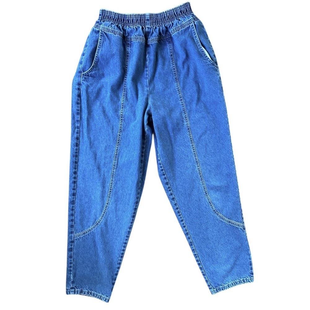 VINTAGE BRISTOL BLUES Elastic Waist Denim Jeans Western Retro | Size 10 (vtg 14)